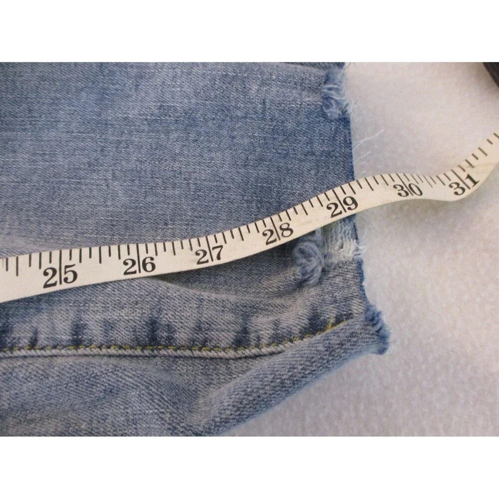 INC International Concepts Jeans Women's Size 4 Blue Straight Leg Stretch Raw